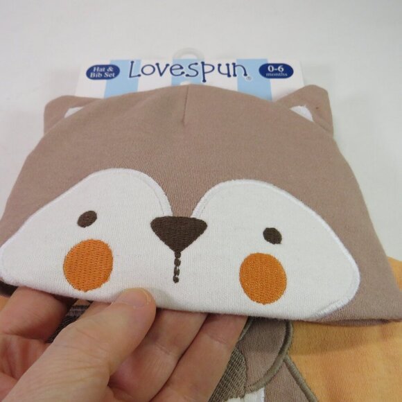 Love Spun Hat & Bib Squirrel or Chipmunk Animal (could use as Halloween Costume) - Picture 2 of 10